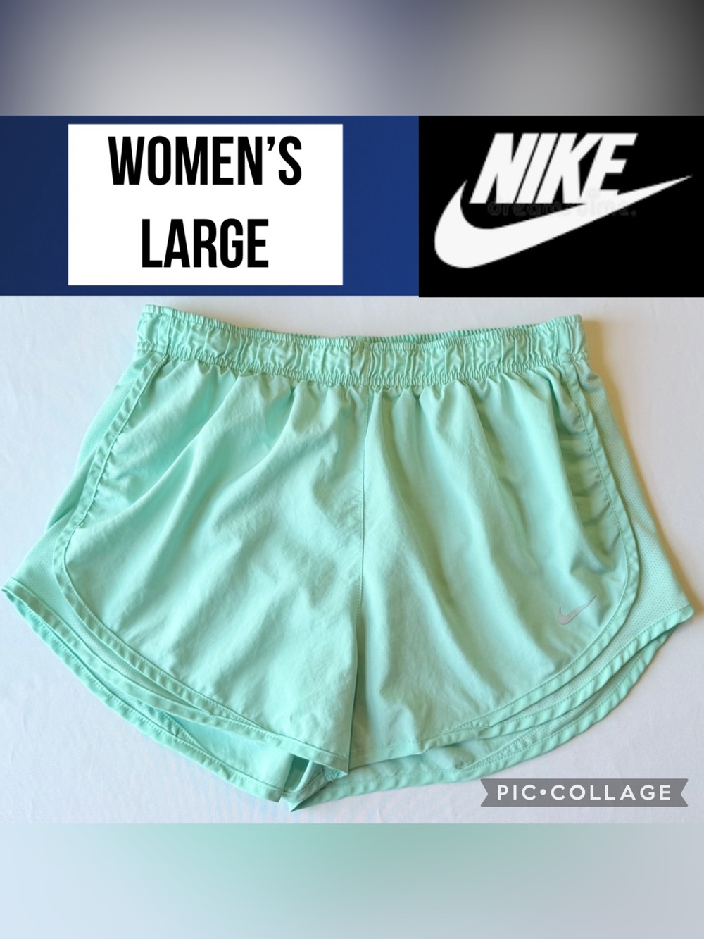 Nike Womens Shorts Running Tempo Mint Green 2.75” Inseam Training Gym Size Large